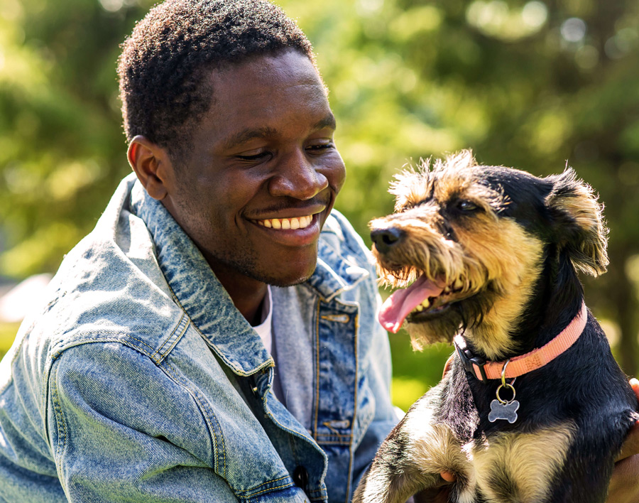 man and dog
