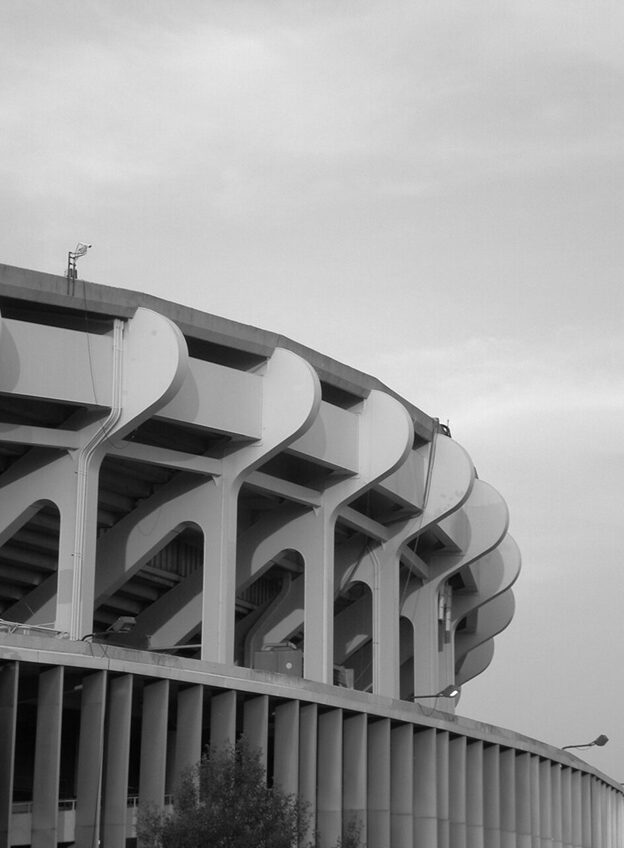 RFK Stadium's curved concrete facade