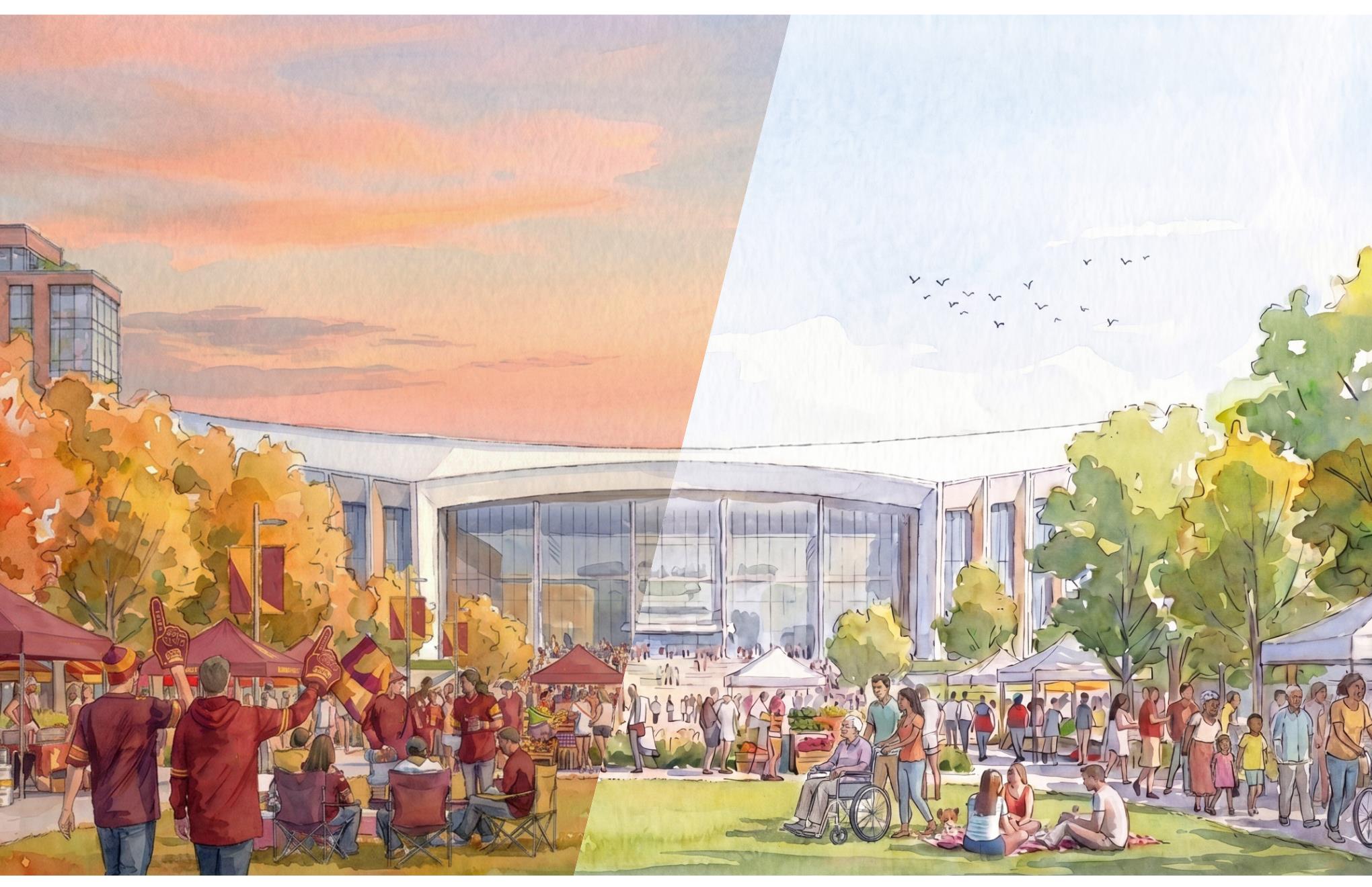 Rendering of Festival Plaza - Events and Everyday